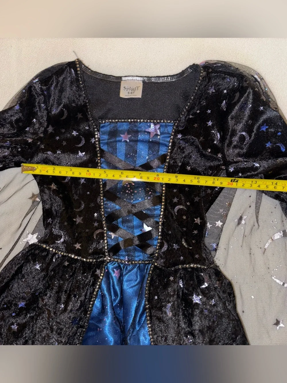 Spirit Celestial Witch Costume Dress Moon Stars Halloween Size 5-6T